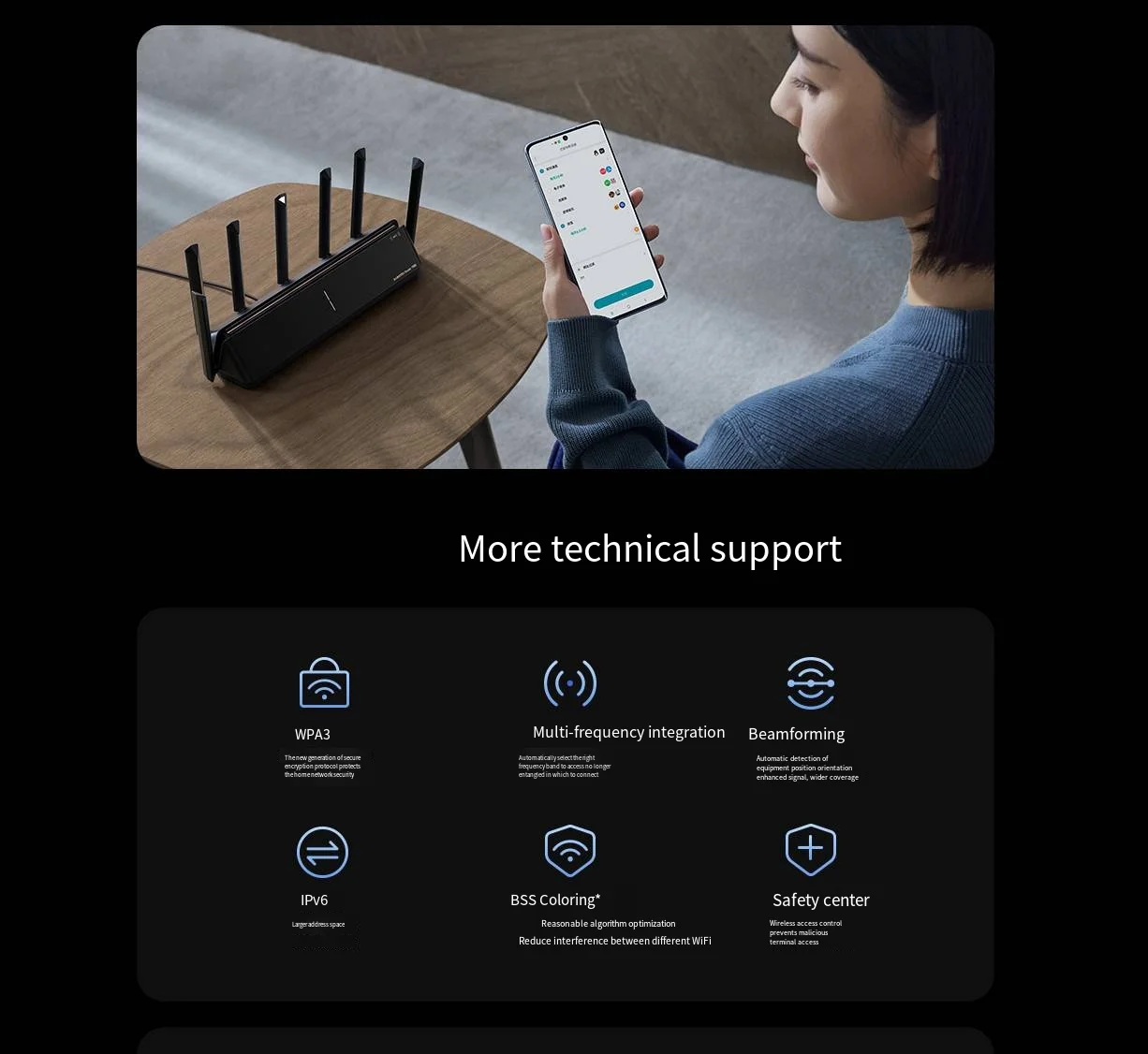 Xiaomi-WiFi Router Signal Booster, Repetidor, Estender Amplificador Gigabit, 1GB de Memória, Tri-Band Mesh, Roteador WiFi, Sma, 160MHz, 7000