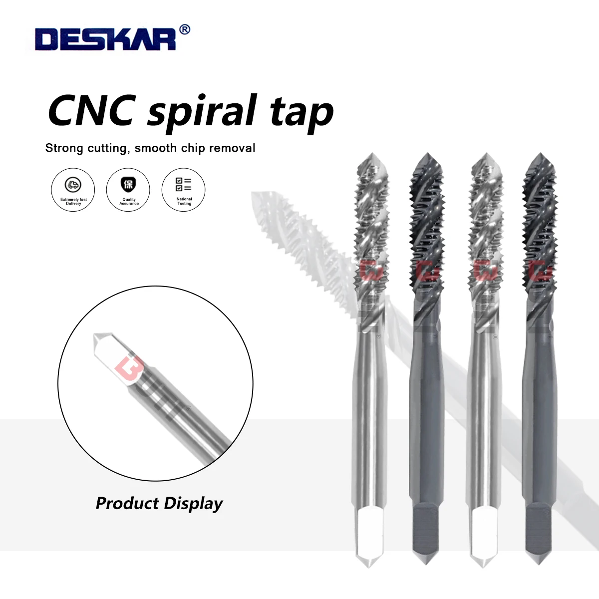 

DESKAR CNC Lathe Spiral Tap M3 M4 M5 M6 M8 M10 M12 CNC Machining Center M12x1.75 Special Thread Tapping Machine For Machine Taps