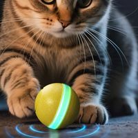 Training Automatic Rolling Electric Smart Ball LED Light USB Cat Pet Toy Cat