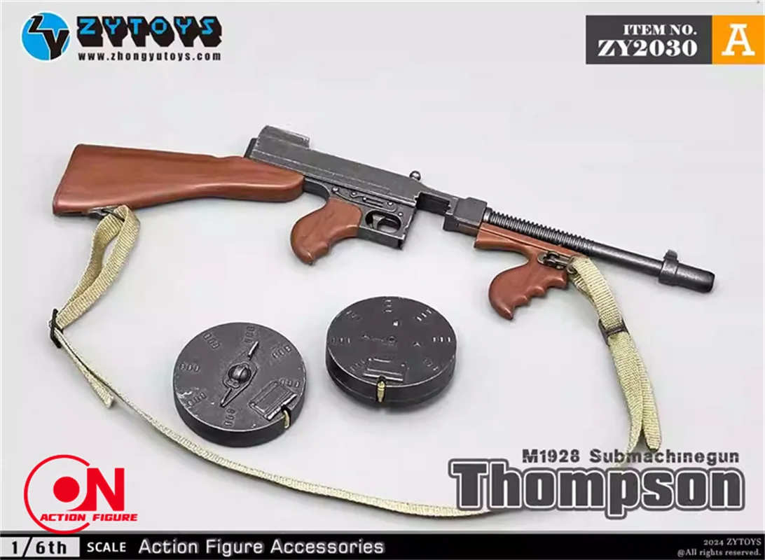 ZYTOYS ZY2030 1/6 M1928 Thompson Submachine Gun Model 15cm Soldier