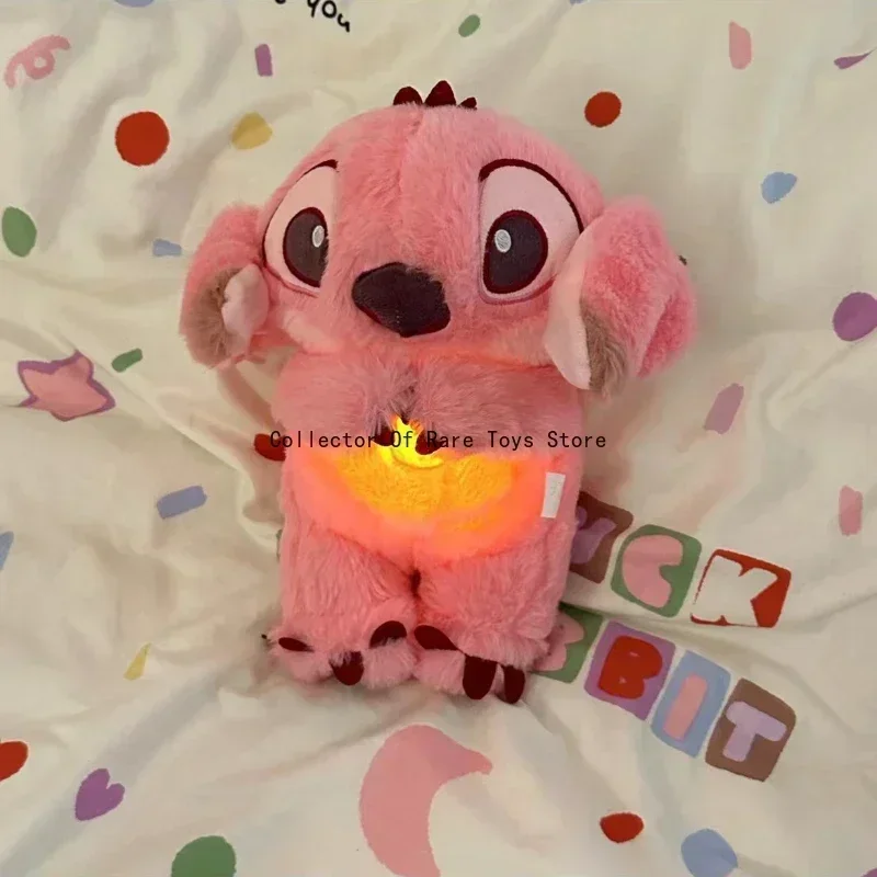 Stitch Children Sleep Companion Sound Soothing Music Kawaii Plush Toy with Air Bag Breathing Light Doll Breathing Toy Gift Toy