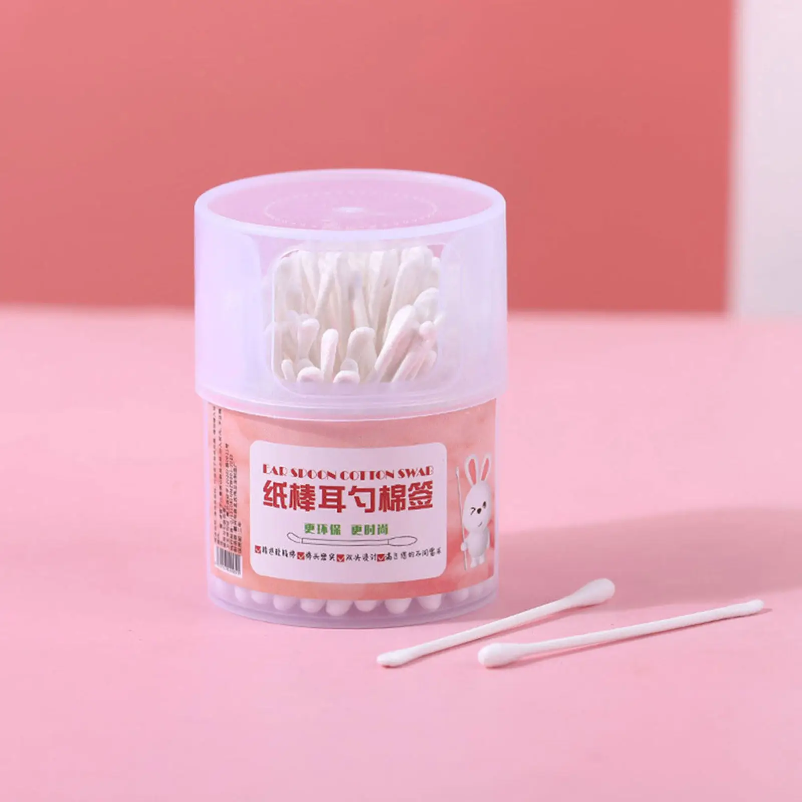 

4 Boxes Disposable Cotton Swabs Double Tipped Ear Spoon Small Size Assorted Colors Ear Cleaning Tools for Adults Kids