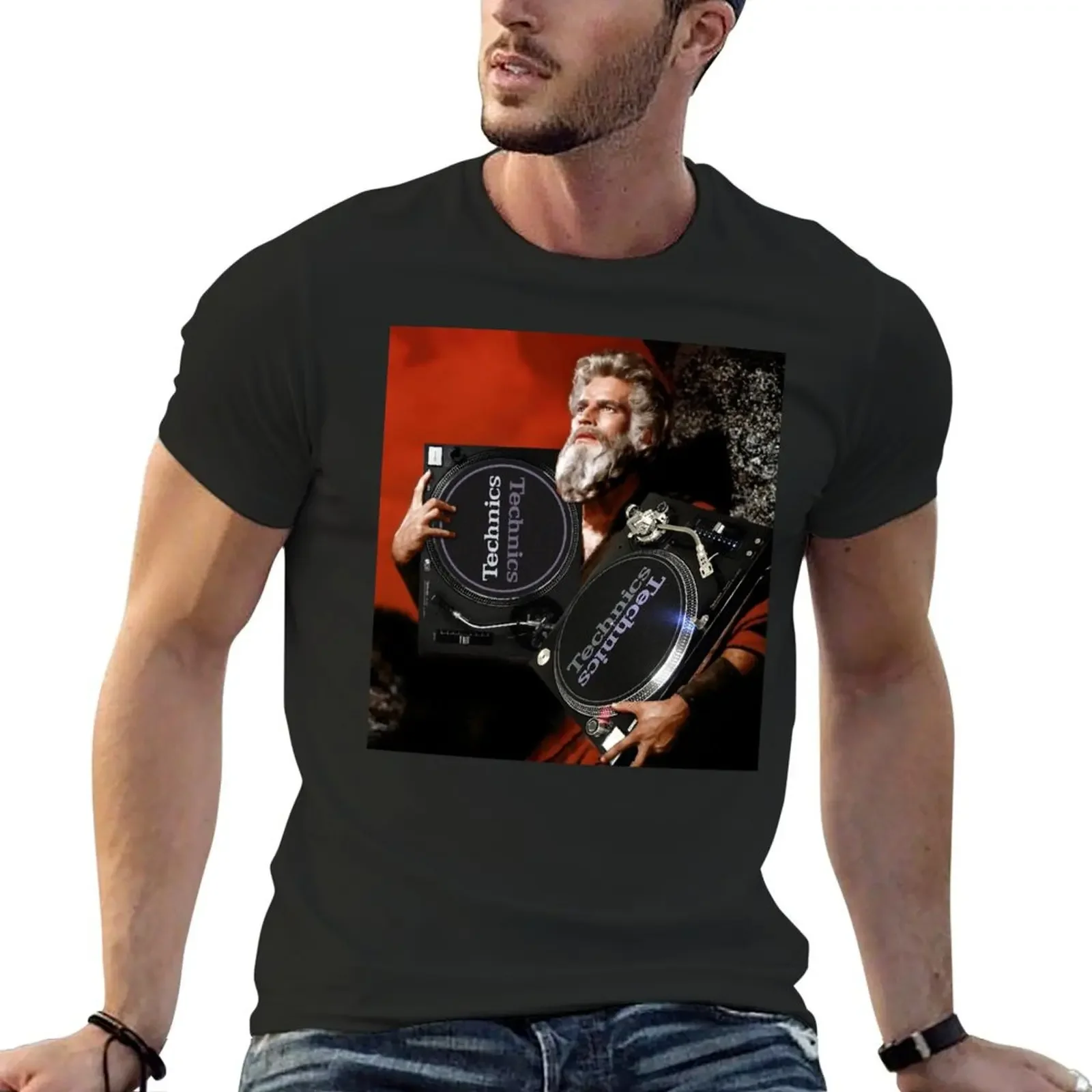 

The 1200 Commandments - DJ turntables Moses T-Shirt boys whites summer tops mens designer t shirt