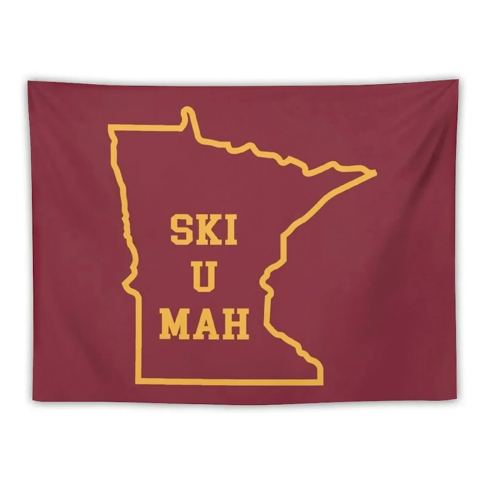 Ski U Mah MN Outline Tapestry Bathroom Decor Decorative Paintings Cute Room Things Aesthetic Decoration Tapestry