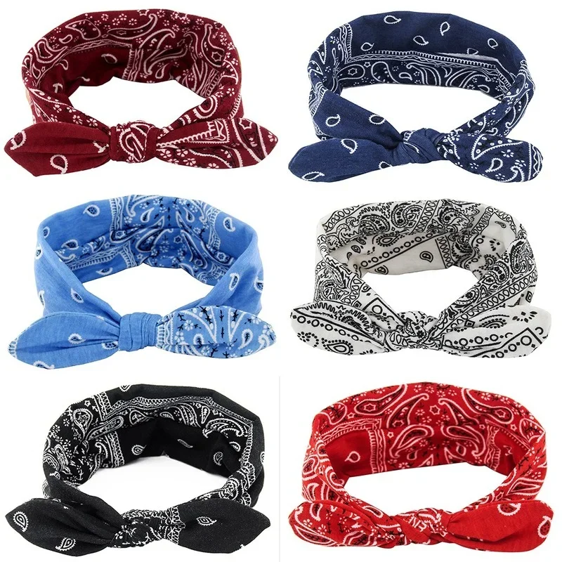 New Boho Women Soft Solid Print Headbands Vintage Cross Knot Elastic Hairbands Turban Bandanas Girls Hair Bands Hair Accessories