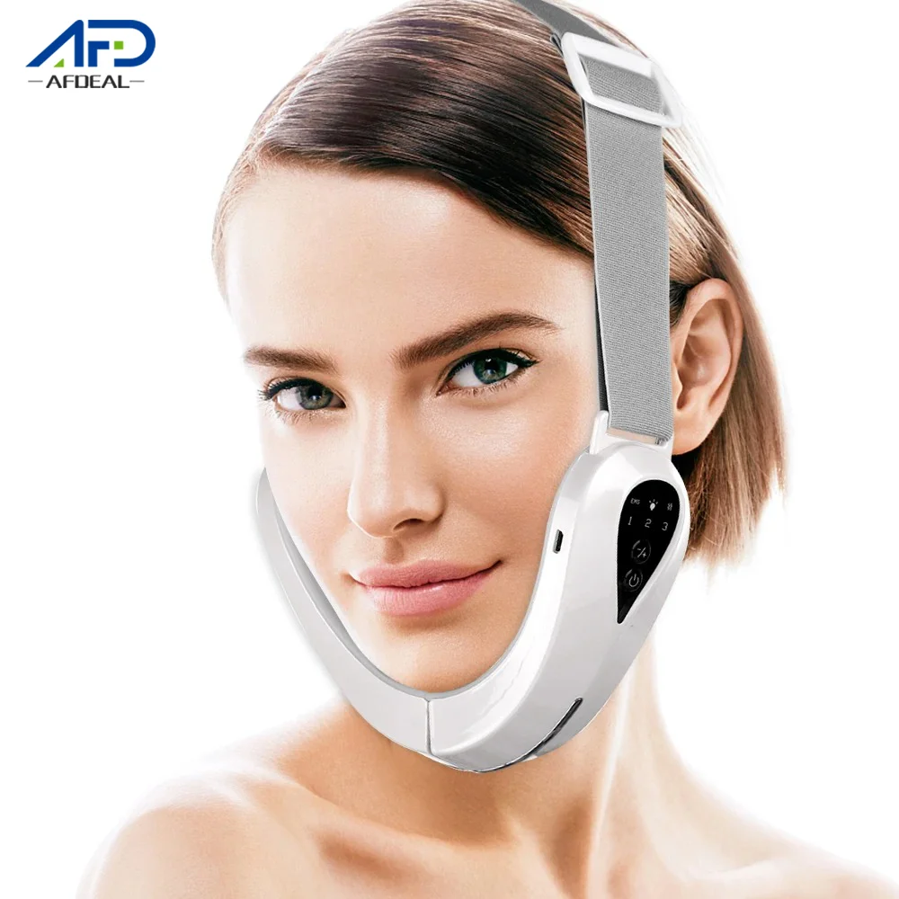 آلة الوجه على شكل حرف V، حزام رفع كهربائي على شكل حرف V، تدليك الوجه، LED لشد بشرة الوجه، جهاز تجميل مزدوج للذقن #1