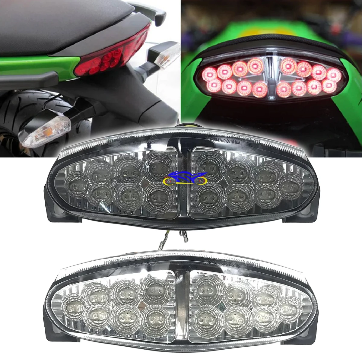 

Motorcycle Taillight For Kawasaki Ninja 650R ER6N ER6F ER-6N ER-6F 2009-2011 Rear Brake Turn Signal Integrated Tail Light