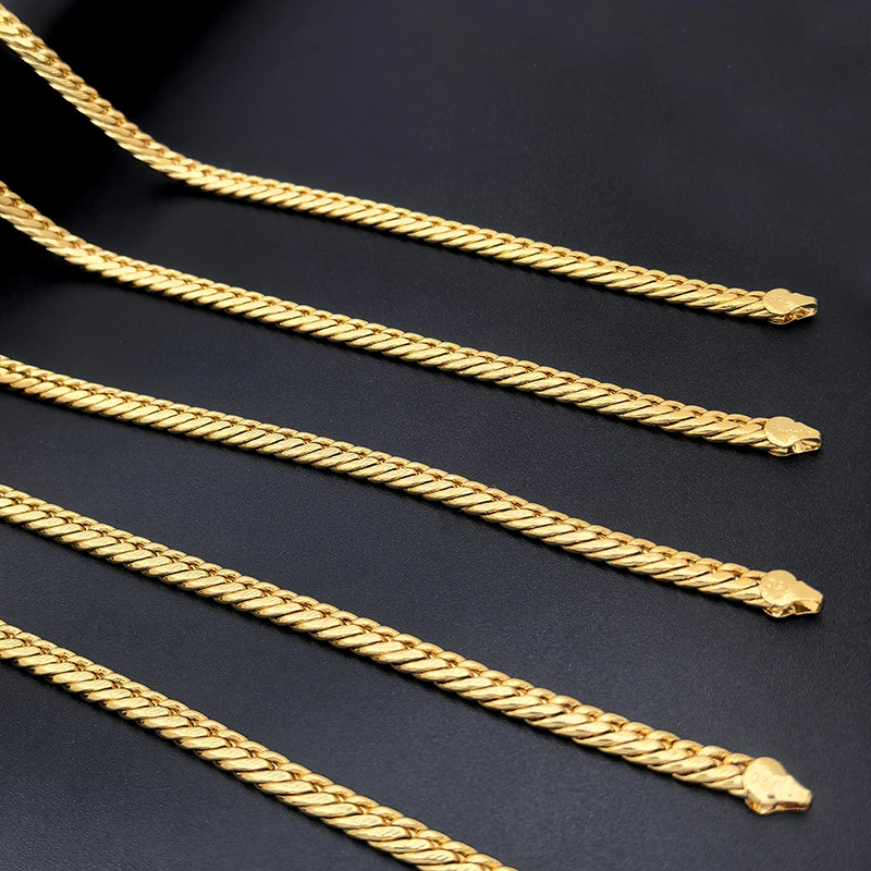 Cuban Link Chains Gold สีคลาสสิกผู้หญิงผู้ชาย Curb Chunky สร้อยคอ 5 มม.18 นิ้วสําหรับจี้เครื่องประดับโลหะ