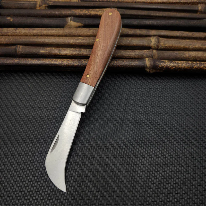 FD-021 Folding Grafting Knife Stainess Steel Machete Wallpaper Knife Rosewood Handle Faca Pocket Electrician Utility Knife