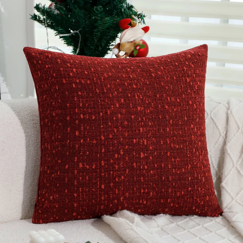 Cushion Cover Christmas Home Decoration 45x45 30x50cm Retro Red Simple Pillow Cover for Indoor Liviing Room Sofa Pillowcase