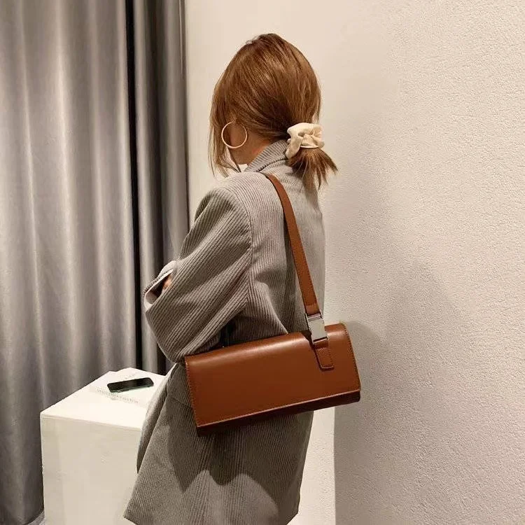 

Luxury Women Shoulder Bags PU Leather Designer Handbag Female Purse Fashion Casual Solid Color Underarm Flap Bag