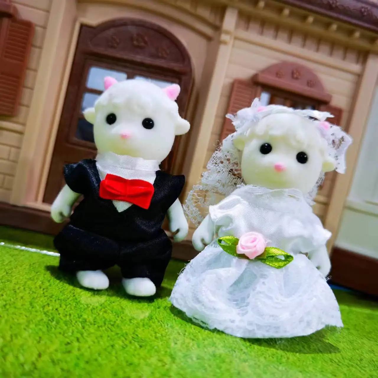 1:12 familia de animales del bosque simulación familia del bosque muñeca Reno Panda figuras de animales muebles en miniatura DIY juguetes regalos para niños