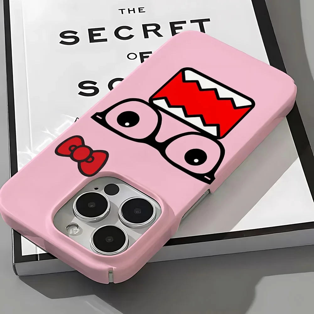 Cute Domo-kun Phone Case for iPhone 16 15 14 13 12 11 Pro Max XS XR XSMax 6 7 8 Plus Glossy HD Hard PC Cover