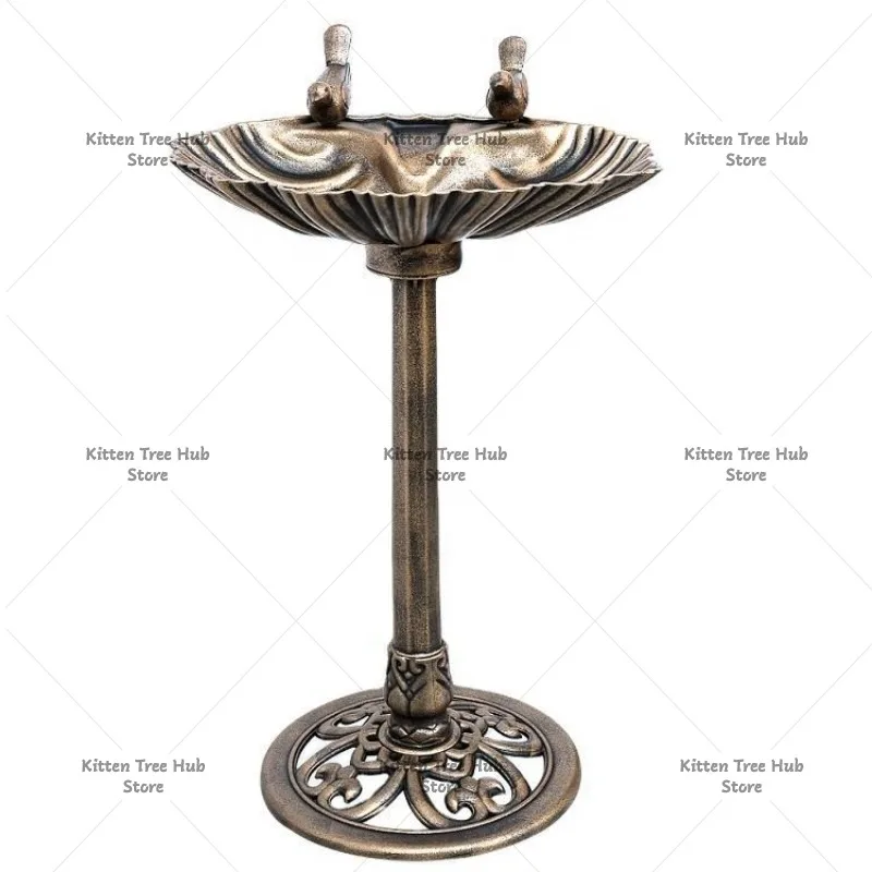 Garden Double-headed Bird Bath Outdoor Pool View Shell Bird Pot Gardening Decorations