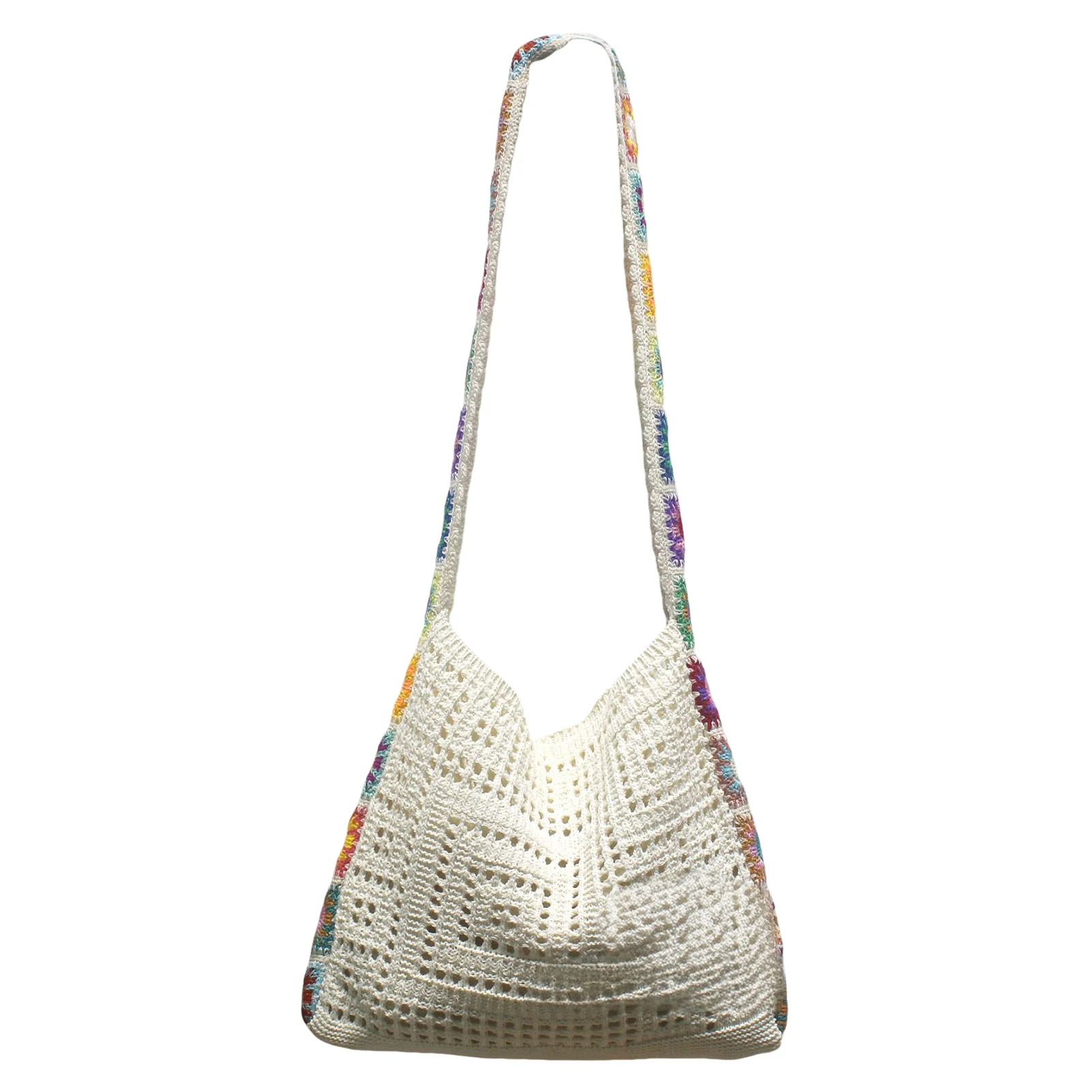 Bolso de mano de playa de malla de ganchillo, bolsos de hombro estéticos, bolso cruzado Simple, regalos de primavera y verano para niñas y mujeres