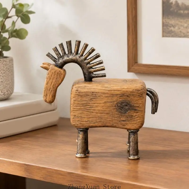 Farmhouse Decors Kuh-/Pferd-Figur, Tierstatue für Miniatur-Fensterdekorationen, 3 x – Detail 4