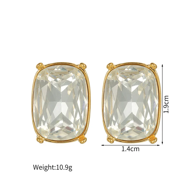 EILIECK Trendiges Funkelndes Kristall-Schmuckset mit Halskette, Ohrringen und Ring für Damen, Edelstahl, Goldfarben, Wasserdicht, Geschenkset – Detail 9
