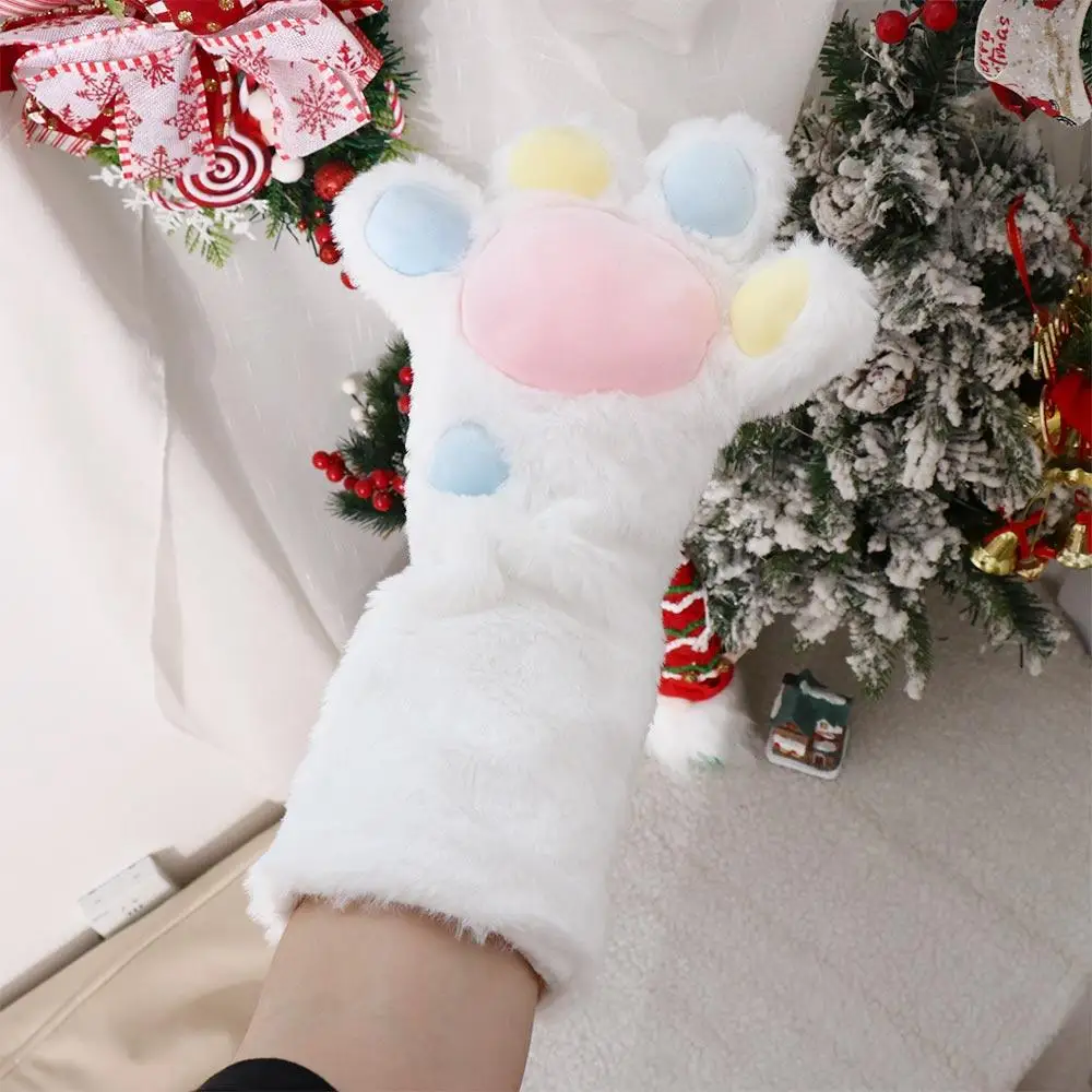 เสียงของเล่นสนุก Cat PAW ปาล์มถุงมือนุ่มการ์ตูน Cat Claw Furry ถุงมือตุ๊กตาน่ารัก Mittens ฤดูหนาว Mittshand ชุดคอสเพลย์