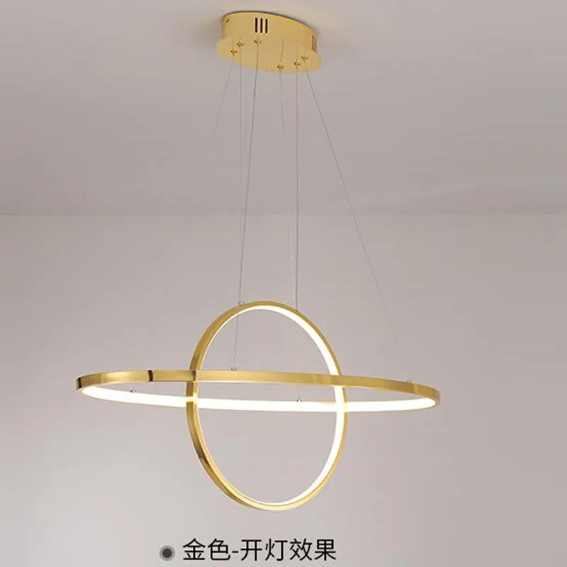 

Chrome/Gold Plated Modern led Chandelier for Dining Kitchen Room Bar Shop 90-260V Simple Hanging Chandeliers Fixtures