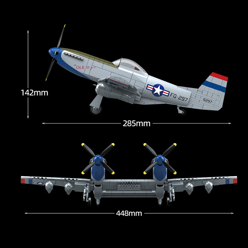 حار اللبنات العسكرية F-82 التوأم موستانج كتل الطائرات سلاح القوات الجوية الأمريكية مقاعدين مقاتلة WW2 نموذج طائرة الطوب