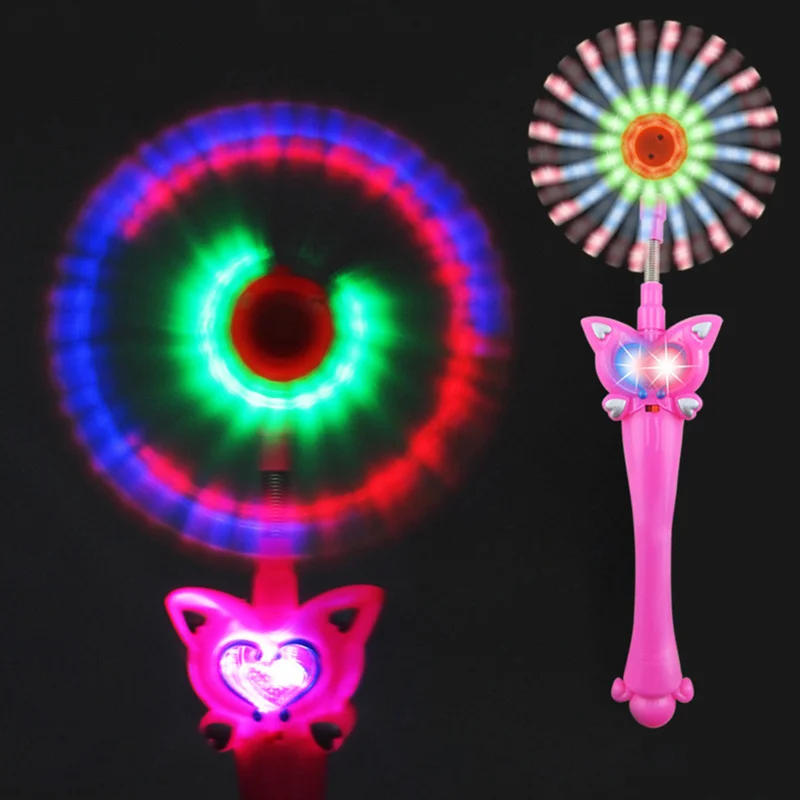 Kids LED Magic Wand Music Fairy Magic Singing Fish Windmill Glowing Toy Light Stick Children's Birthday Present