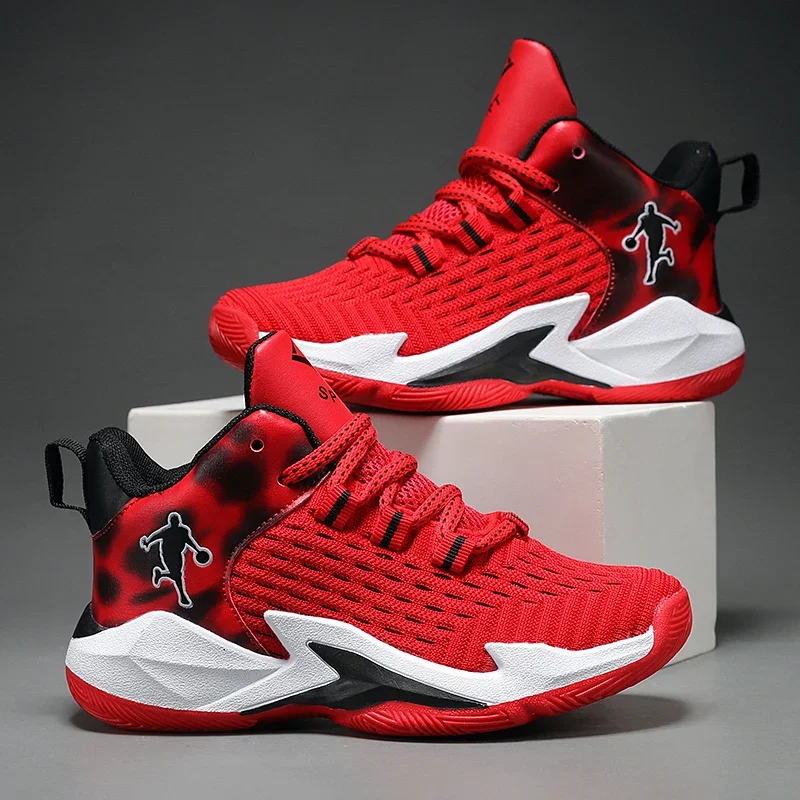 Fashion brand basketball training shoes boys and girls high top basketball shoes kids sports shoes