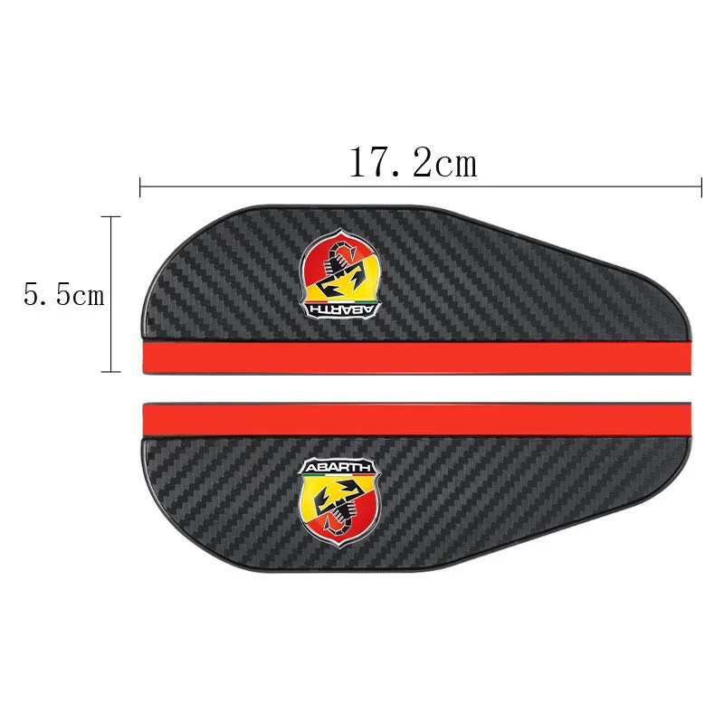 Car Rearview Mirror Rain Eyebrow Carbon Fiber Texture for Abarth 695 595 500 Competizione 124 Spider PUNTO