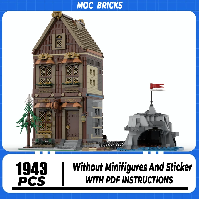 Street View Model Moc Building Blocks Viking Shop Model Technology Modular Brick DIY Assembly Construction Toy Holiday Gifts