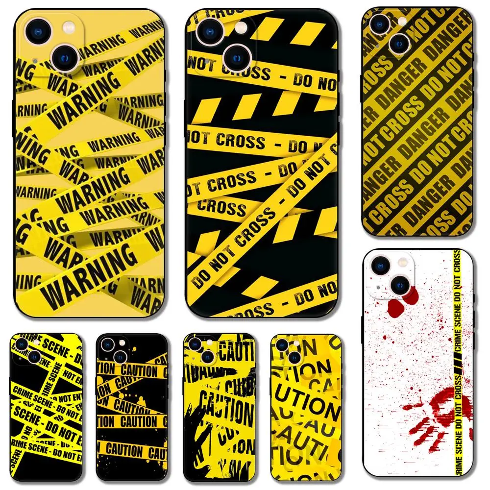 Yellow bundle crime scene Special ，phone case for iphone，14 se 6 7 8 plus x 10 XR XS 11 12 13 mini pro MAX black tpu back cover