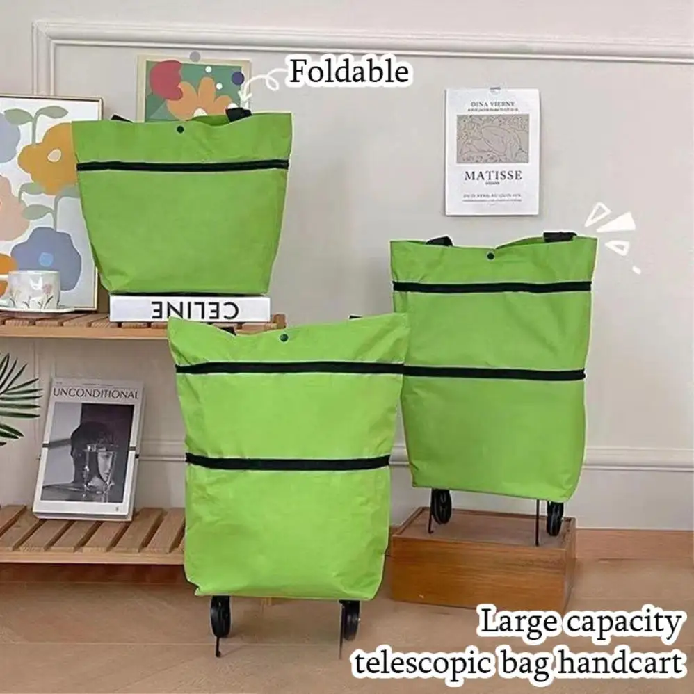 عربة بقالة محمولة - عربة تسوق منزلية قابلة للطي، حقيبة تسوق قابلة للتحويل، شاحنة يدوية ذات عجلات خفيفة الوزن #3