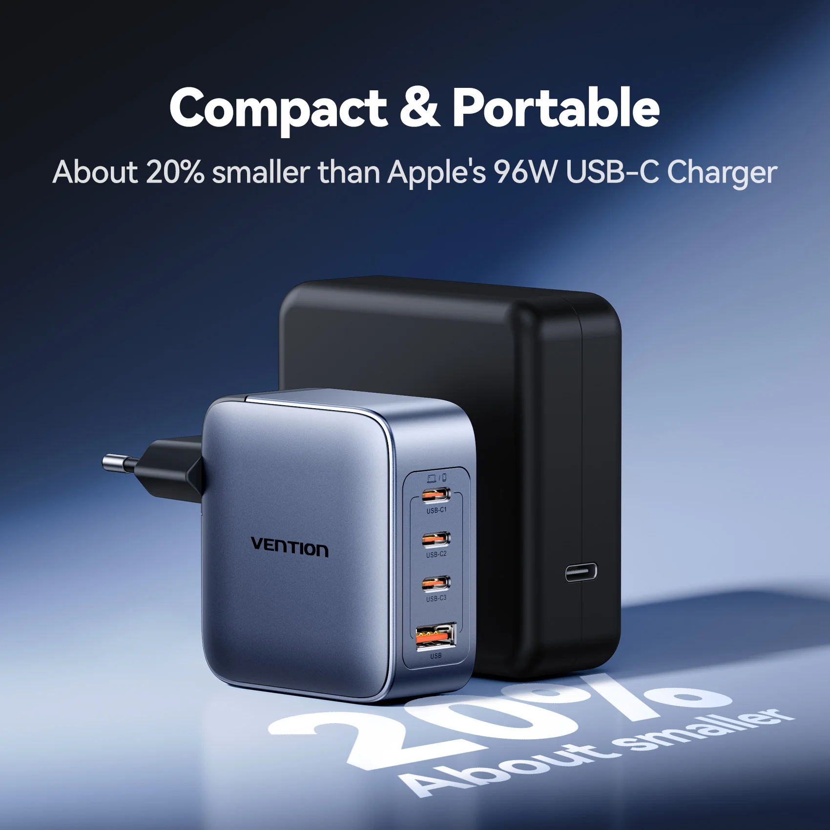 Vention USB Charger 100W GaN Charge for iPhone 16 15 14 PD Fast Charging for iPad Xiaomi Samsung USB Type C Mobile Phone Charger