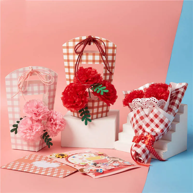 2025 New Pretty Bouquet Small Flower Basket Creative Children Handmade DIY Production Kit Teacher's Day/Birthday Gift