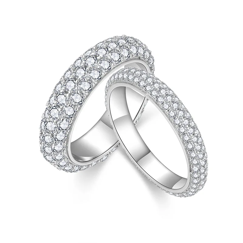 2.4ct D Color Moissanite Ring For Women 925 Sterling Silver with White Gold Plated Lab Diamond Engagement Wedding Band Jewelry