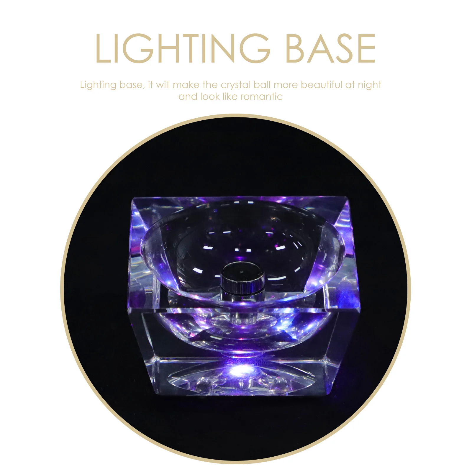 

Crystal Ball Stand Glass LED Lighted Display Base Clear Crystal Sphere Holder Decorative Lighting for Living Room Cafe Party