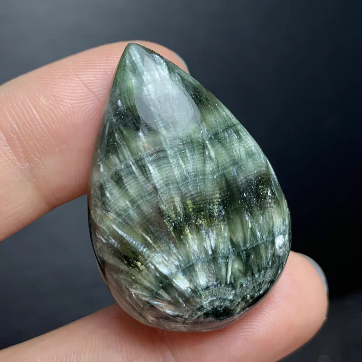 

Натуральный зеленый серафинит для женщин и мужчин кулон ювелирные изделия капли воды серафинит клинохлор ожерелье мода AAAAAA