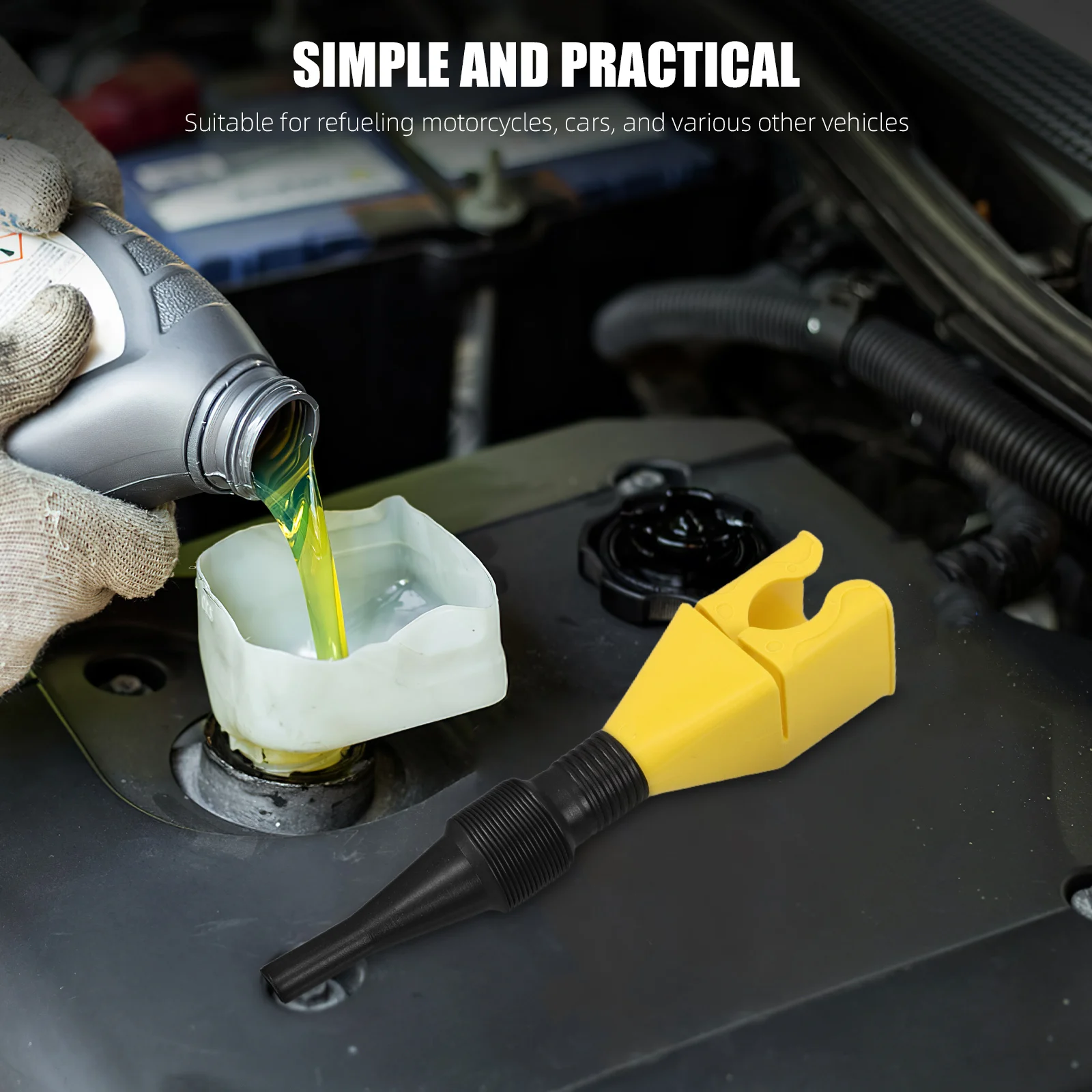

4pcs Flexible Plastic Oil Foldable Hose Spill Proof Refueling Tool Car Motorcycle Engine Transmission Fueling Gas Tank