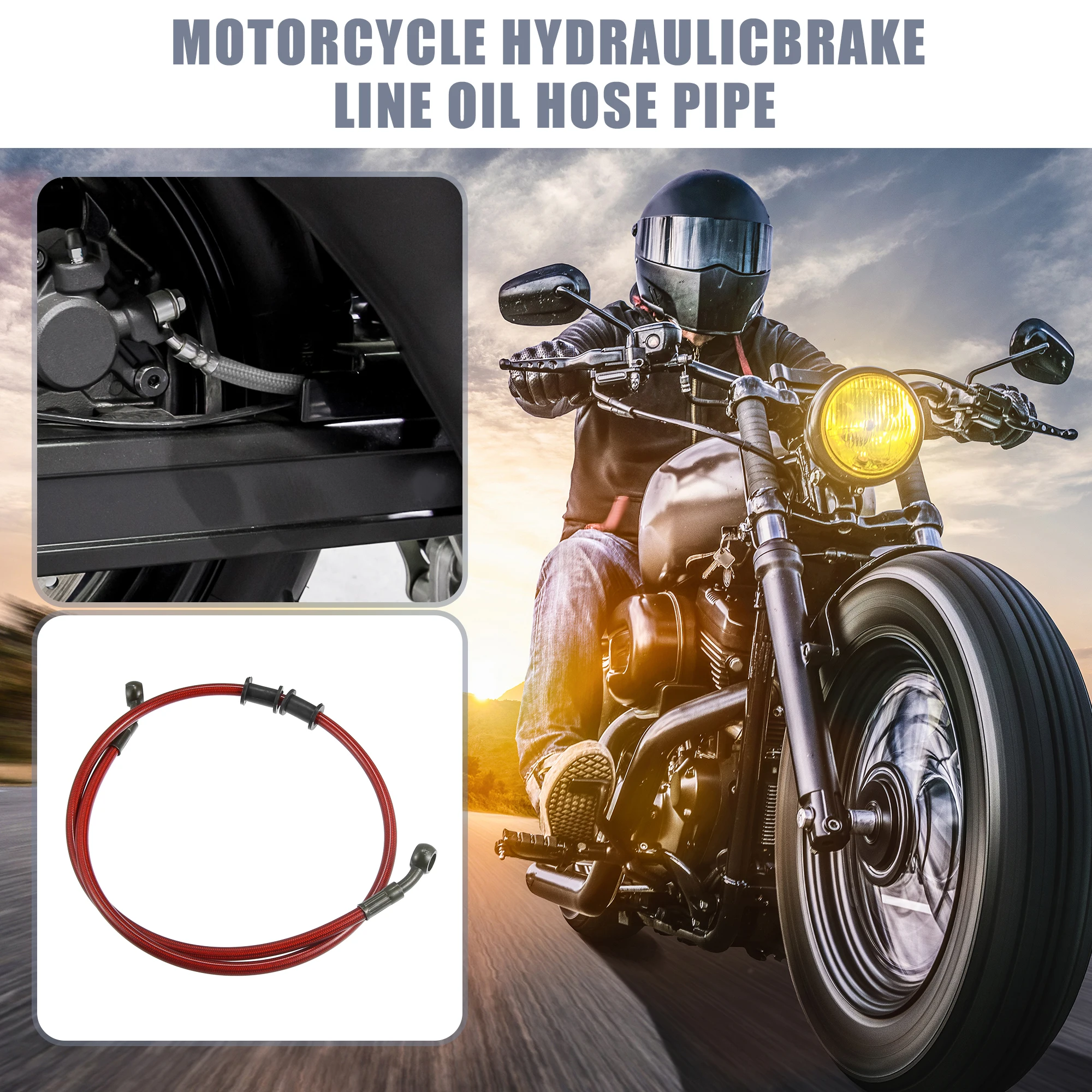 

50cm-120cm Length 28° Motorcycle Hydraulic Brake Line Oil Hose Pipe Stainless Steel Braided Cable Universal