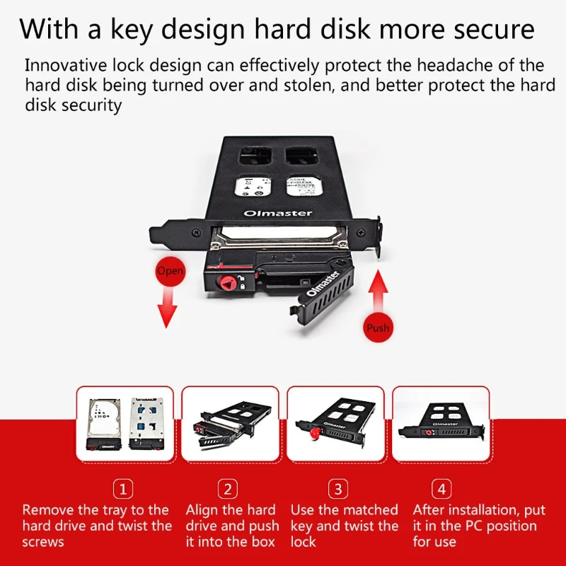 OImaster MR-9100 HDD Rack for 2.5Inch PCI SATA SSD Hard Disk Adapter Bracket F19E