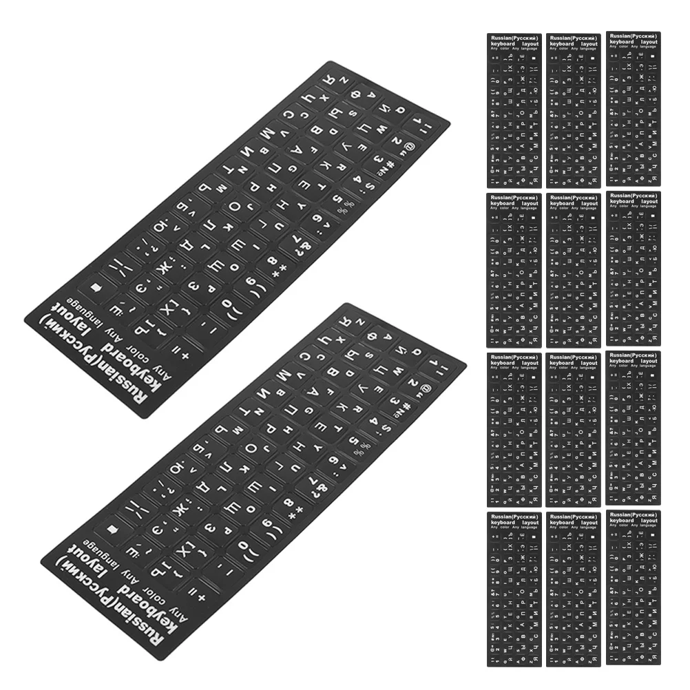 

20 Sheets Cyrillic Keyboard Stickers Matte Finish Russian-English Replacement Alphabet Sticker for Laptop Notebook Desktop