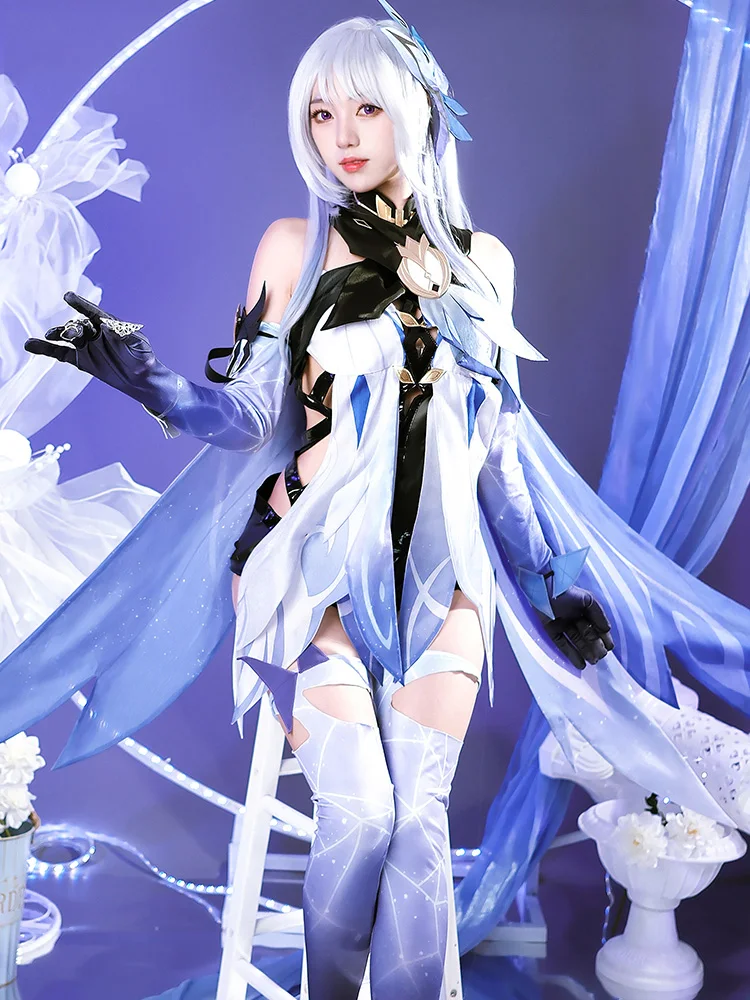 The Game Genshin Impact Skirk Cosplay Costume Sweet sexy Fairy Female jumpsuit dress outfit B