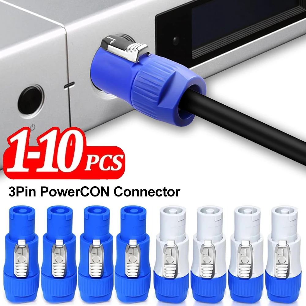 For Powercon 3 Pin Speaker Connector 20A Plug Male Adapter for Stage Light LED Screen Audio Equipment Input/Output Converters