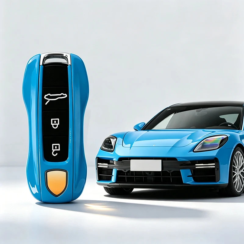 Autosleutel hoesje Bordeauxrood vervangende schaal voor Porsche Cayenne Macan Panamera 911 718 Boxster Cayman Taycan 2010-2024