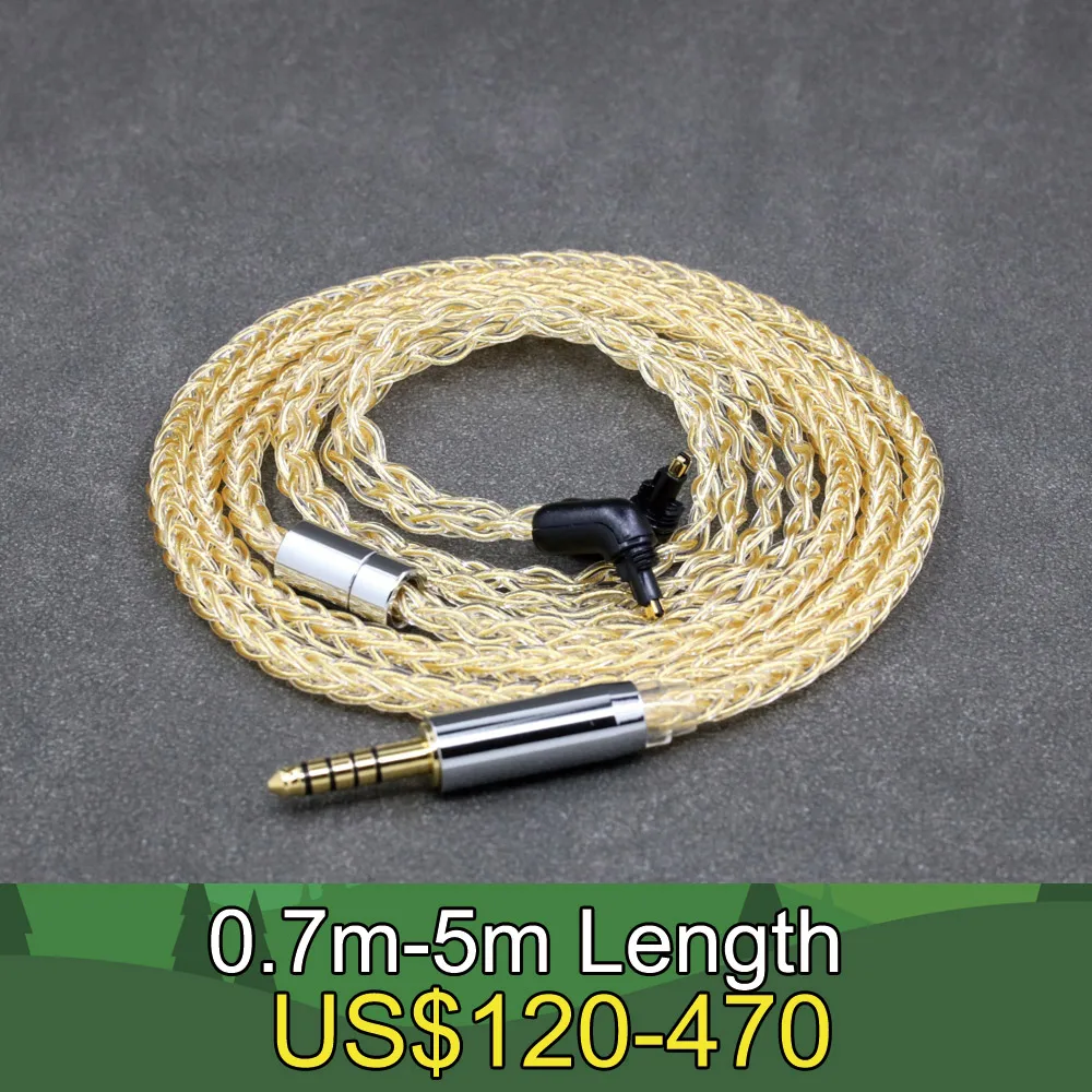 8-ядерный кабель для наушников из чистого серебра 925 пробы с покрытием из 24-каратного золота для Sony MDR-EX1000 MDR-EX600 MDR-EX800 MDR-7550 LN 008810