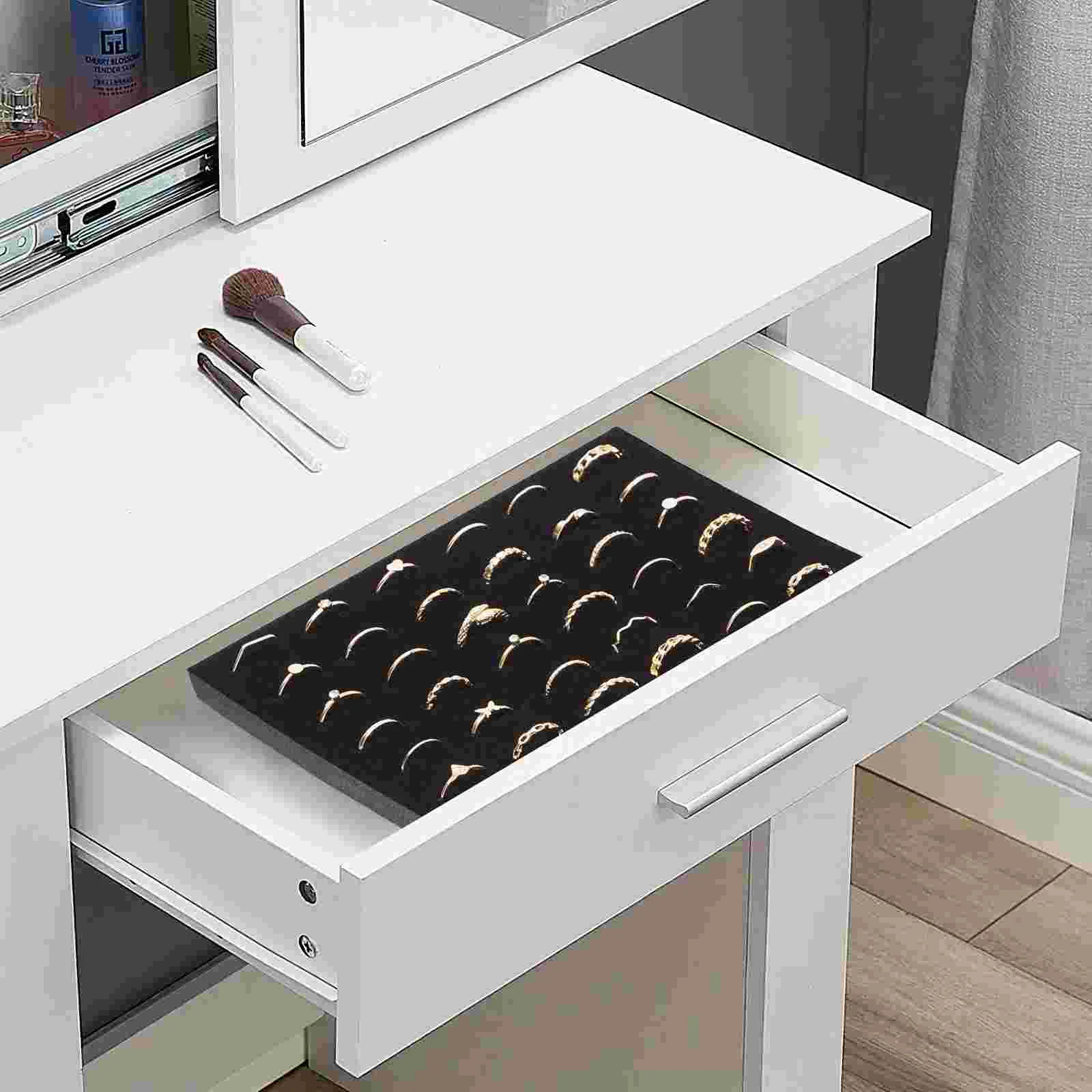 5 Pcs Foams Pad Storage Drawer Clear Display Case Jewelry Insert Sponge Holder Helix Stud Earring Tray Box Mat