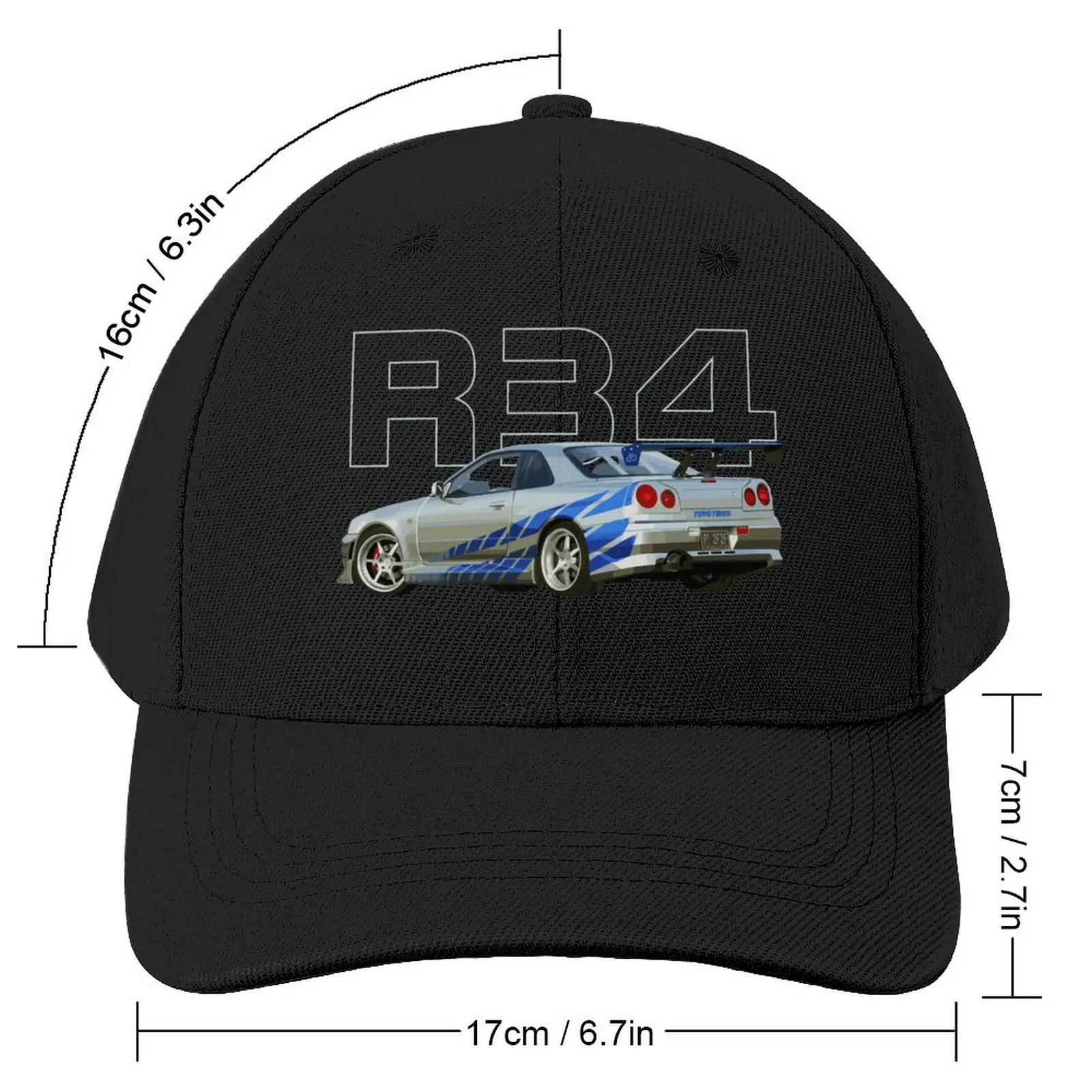 fast paul walker GT-R R34 V spec II N1 Skyline BNR34 KV2 Athlete Silver Baseball Cap funny hat Woman Hats Men's