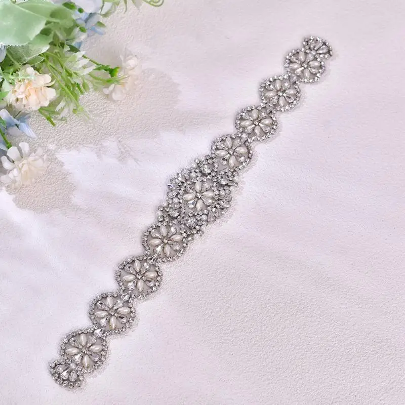 أحجار الراين الفضية حزام ملابس الزفاف حزام الزفاف مع الفضة والذهب منقوشة الماس لفستان أحزمة فستان رسمي للحفلات HSYD02