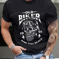 Fashion Old School Biker Iron Cross Skull Kreuz Dk109 Cotton T-Shirt Ride To Live Motorcycle Tee Shirt New Schwarzes T Shirt