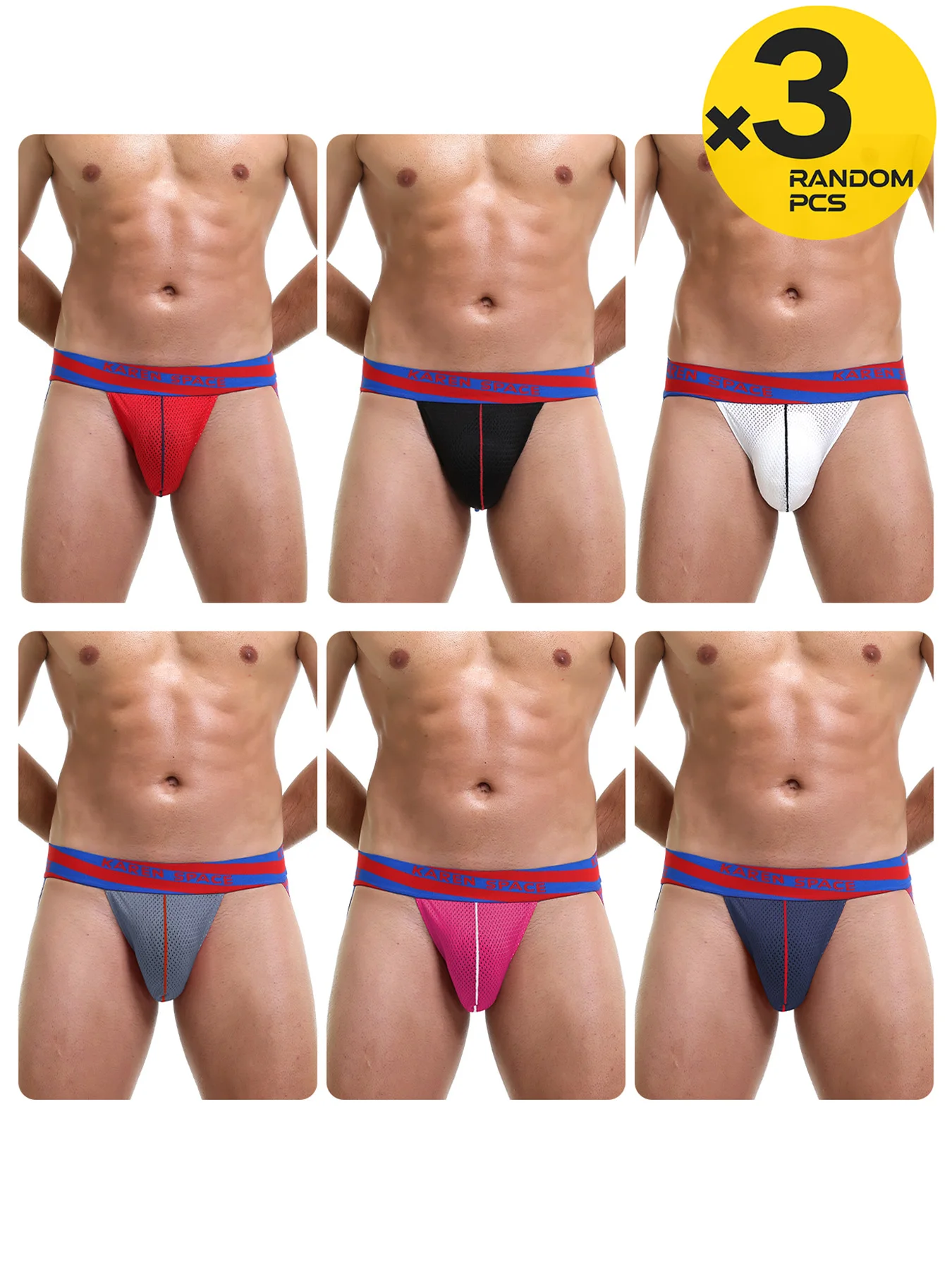 Männliche Höschen Männer Unterwäsche Sexy Suspensorium Männer Tanga Cueca Tanga Atmungsaktive Bequeme Unterhose Weiche Penis Tasche 3pc 4pc Zufällig