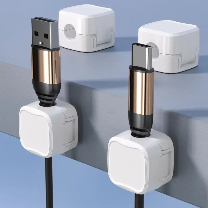 Magnetic Cable Clips Cable Smooth Adjustable Cord Holder Under Desk Cable Management Wire Keeper Cable Organizer Holder