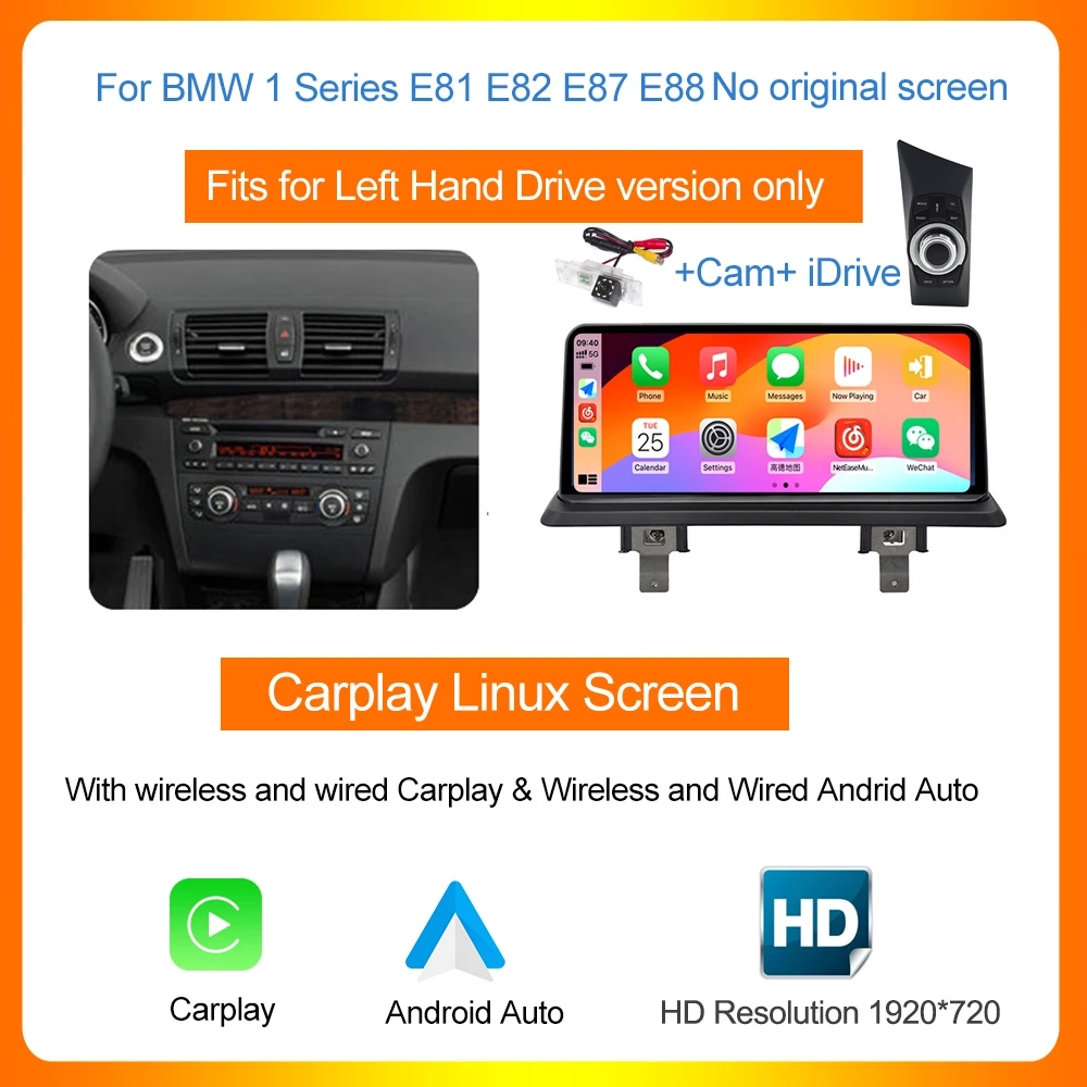 Autotop Linux Auto Multimedia Stereo Voor Bmw 1 Serie E87 E81 E82 E88 2009-2012 Carplay Android Auto 1920*720 Touchscreen Bt